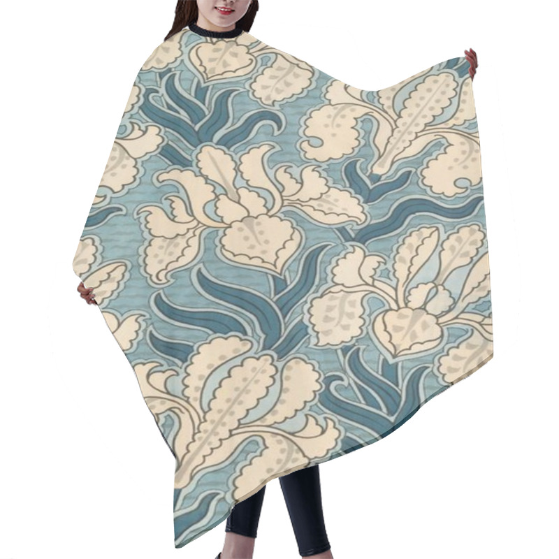 Personality  Elegant Floral Pattern With Creamy Flowers On A Teal Background. Hair Cutting Cape