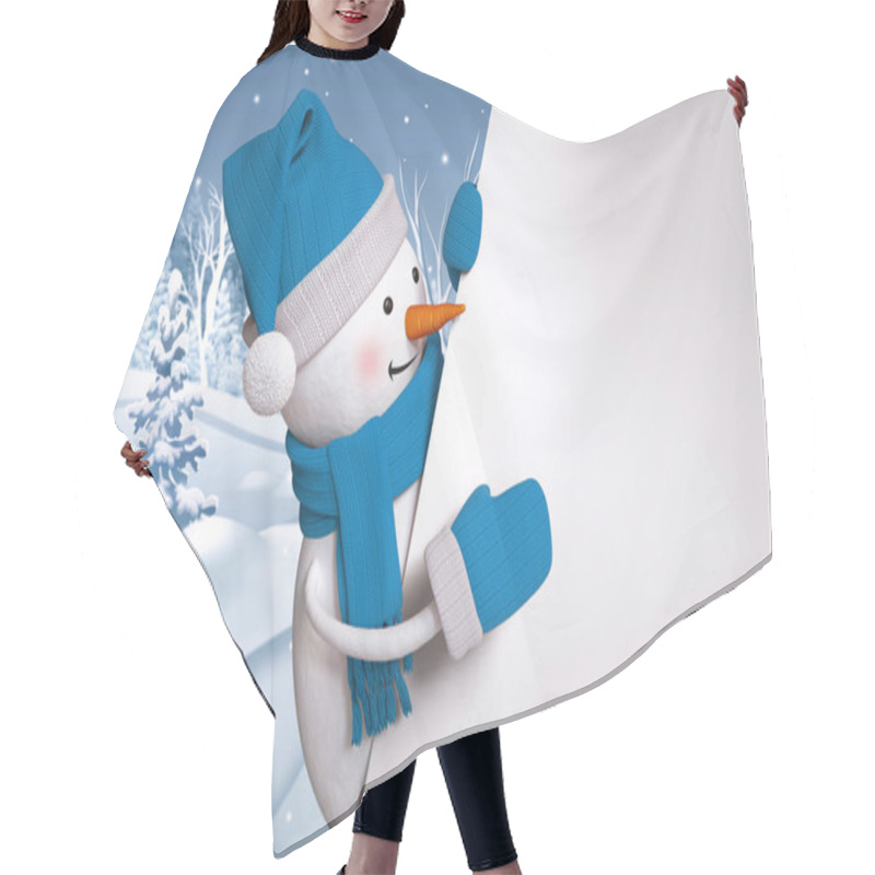 Personality  Cartoon Happy Snowman Hair Cutting Cape