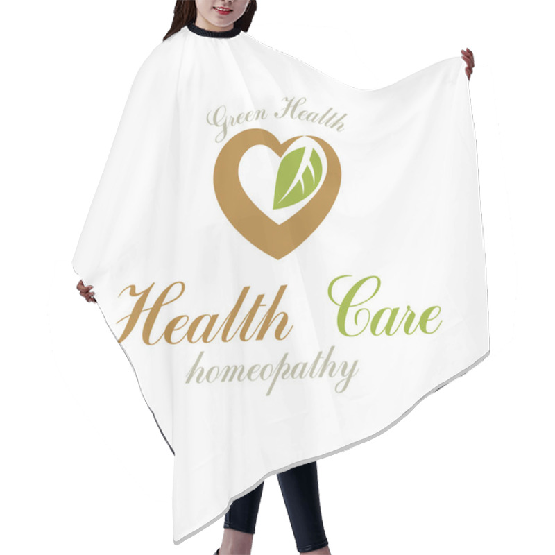 Personality  Vector Loving Heart Decorated With Green Leaves. Wellness Center Abstract Modern Logotype Can Be Used In Medical And Social Theme Advertisement. Strong Heart Is Good Health. Hair Cutting Cape