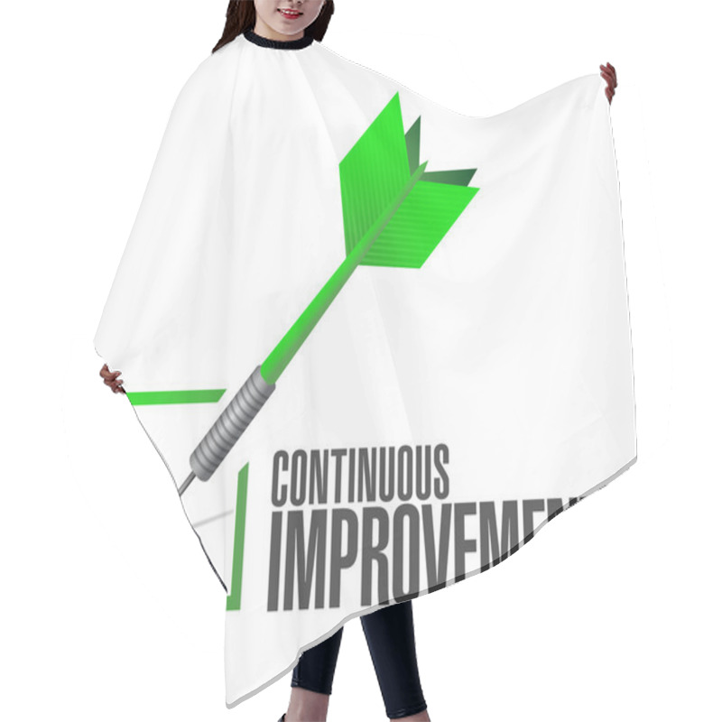 Personality  Continuous Improvement Check Dart Sign Concept Hair Cutting Cape