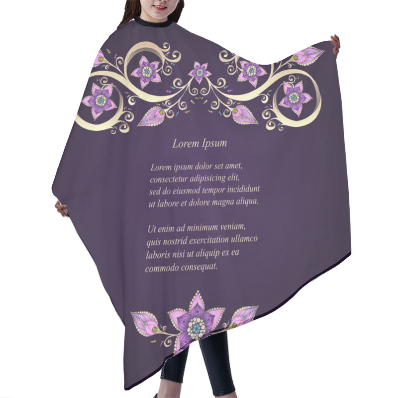 Personality  Decorative Floral Background With Flowers. Hair Cutting Cape