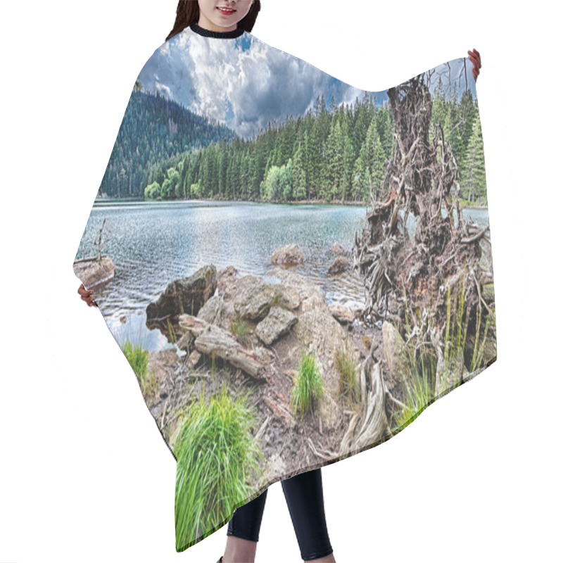 Personality  Glacial Black Lake Surrounded By The Forest Hair Cutting Cape