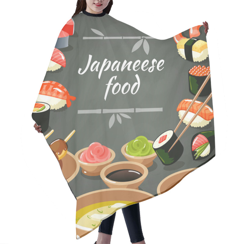 Personality  Sushi Food Illustration Hair Cutting Cape