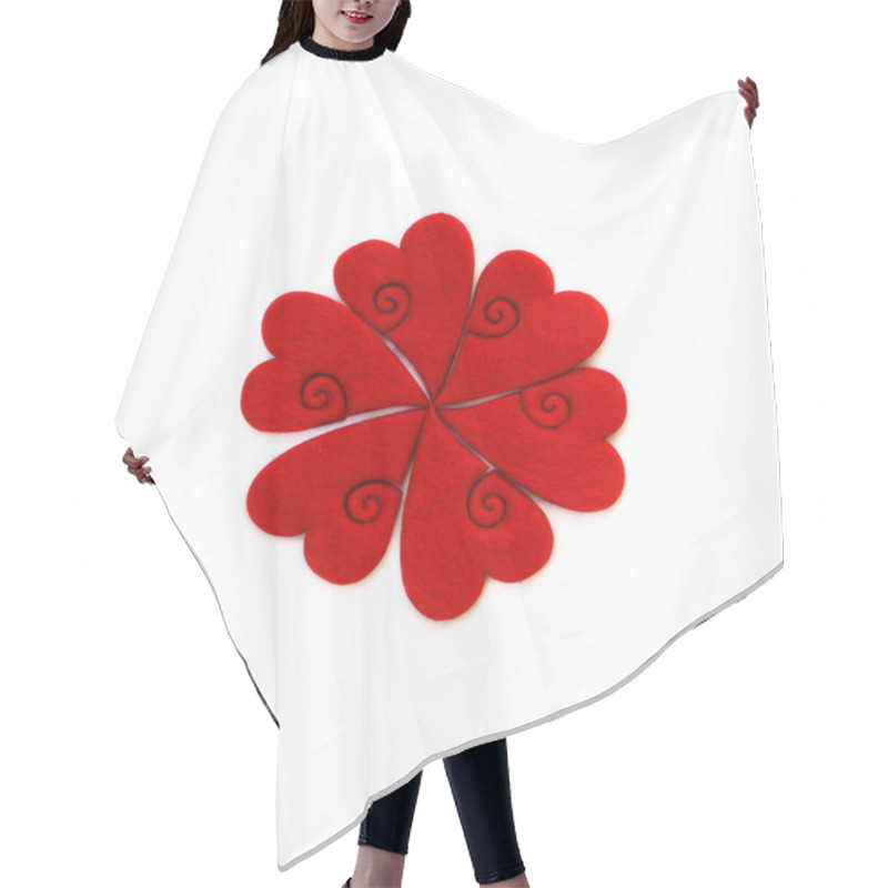 Personality  Red Flower From Hearts Hair Cutting Cape