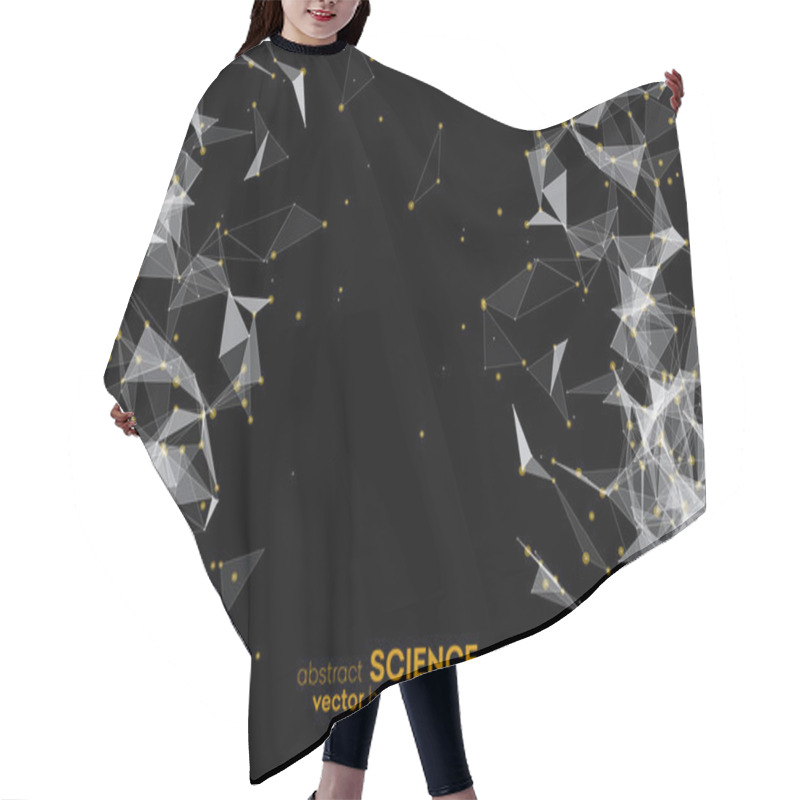 Personality  Wireframe Mesh Polygonal Background. Hair Cutting Cape