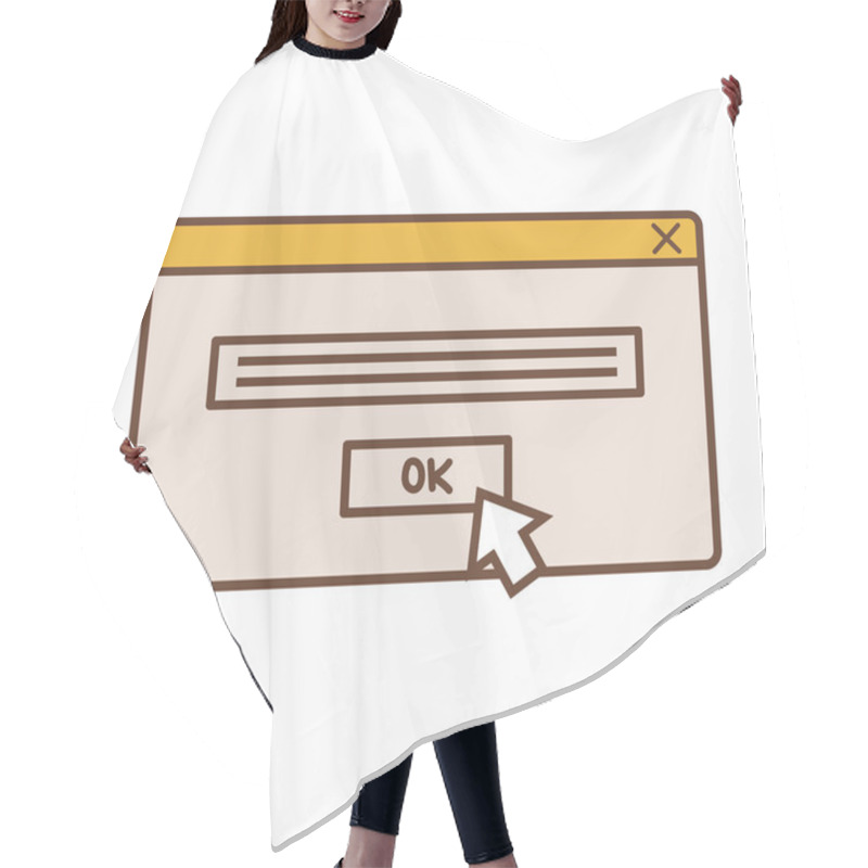 Personality  Informative Message Computer Tech Icon Hair Cutting Cape