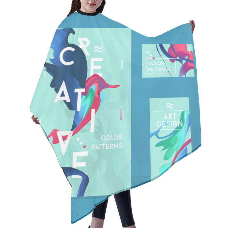 Personality  Set Of Bright Abstract Ink Design.  Hair Cutting Cape