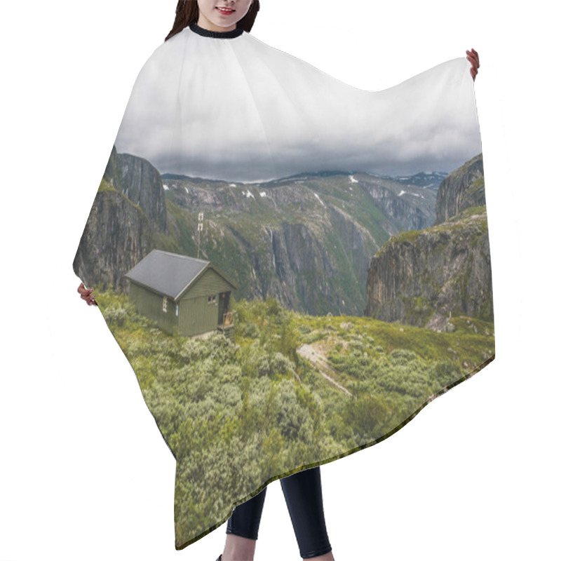 Personality  House On Meadow With Mountains   Hair Cutting Cape