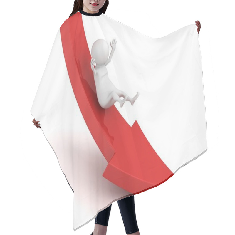 Personality  3d Man Falling Downwards Hair Cutting Cape