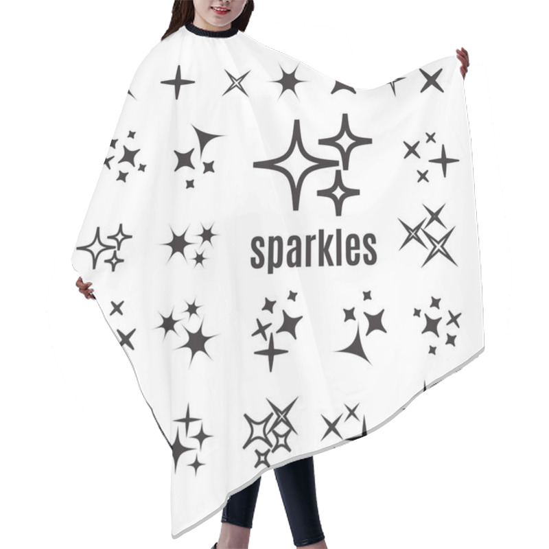 Personality  Icon Star. Sparkles Collection. Sparks Vector Icons Set Hair Cutting Cape