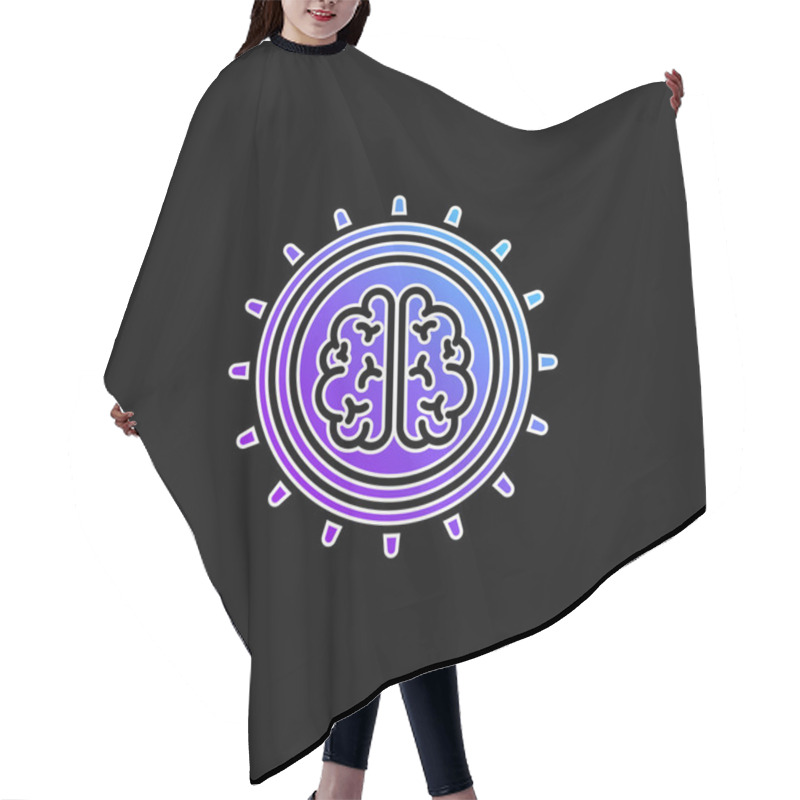 Personality  Brain Blue Gradient Vector Icon Hair Cutting Cape