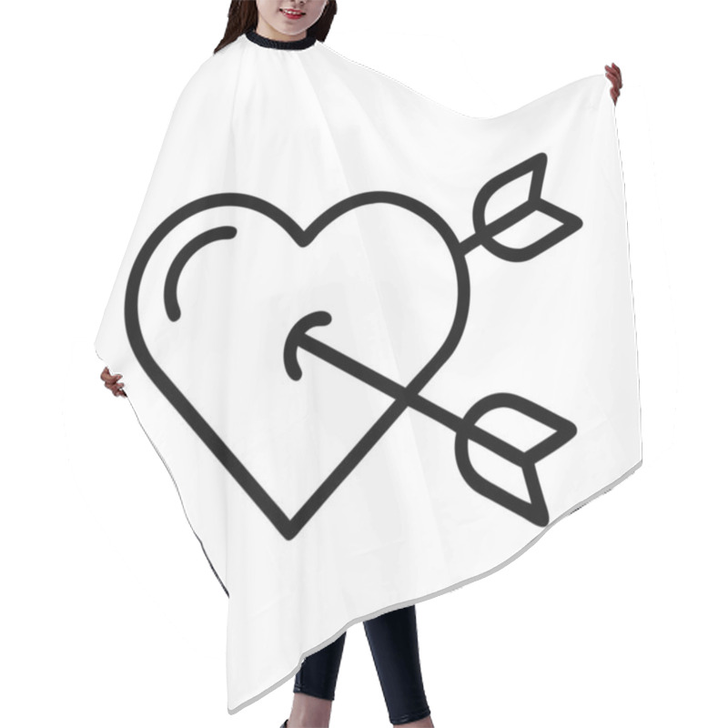 Personality  Love With Arrow Outline Icon Vector Art On White Background Hair Cutting Cape