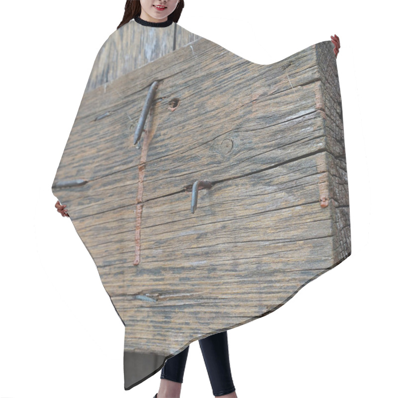 Personality  An Old Wooden Board With Some Nails Sticking Out Hair Cutting Cape