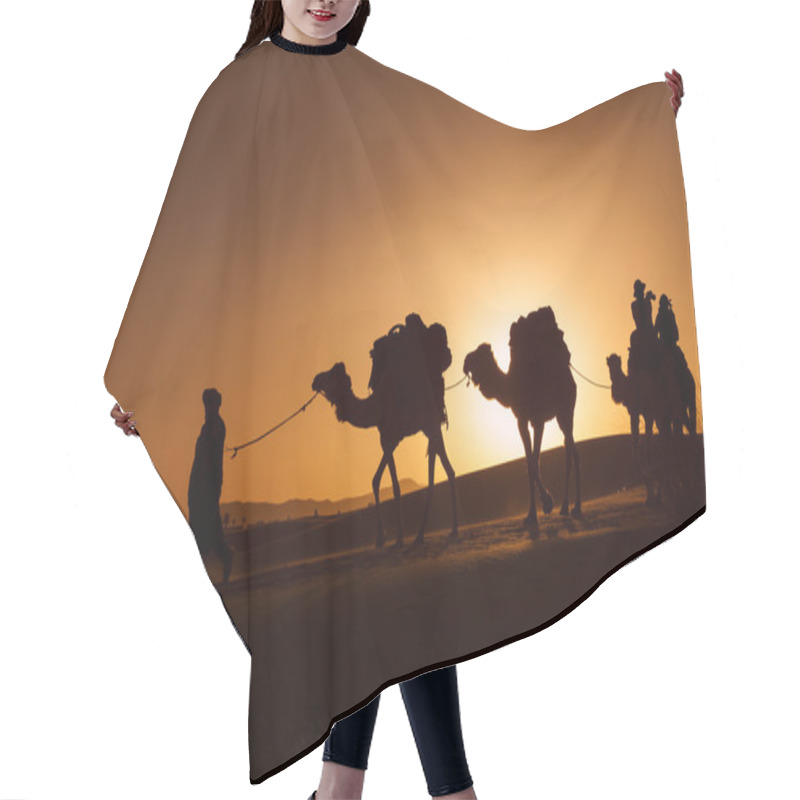 Personality  Camel Caravan Going Through The Desert Hair Cutting Cape