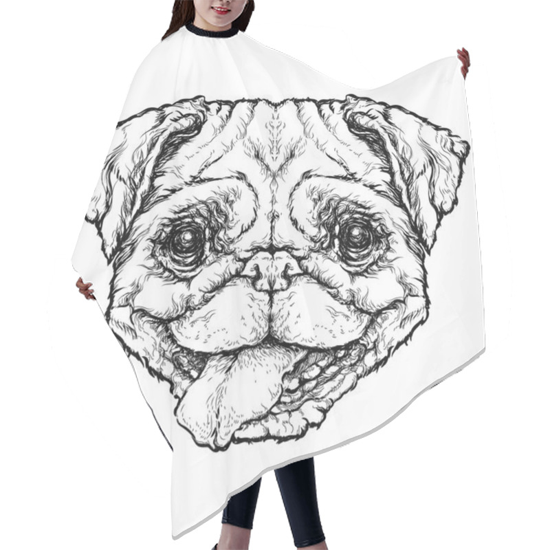 Personality  Funny Pug Dog. Hair Cutting Cape