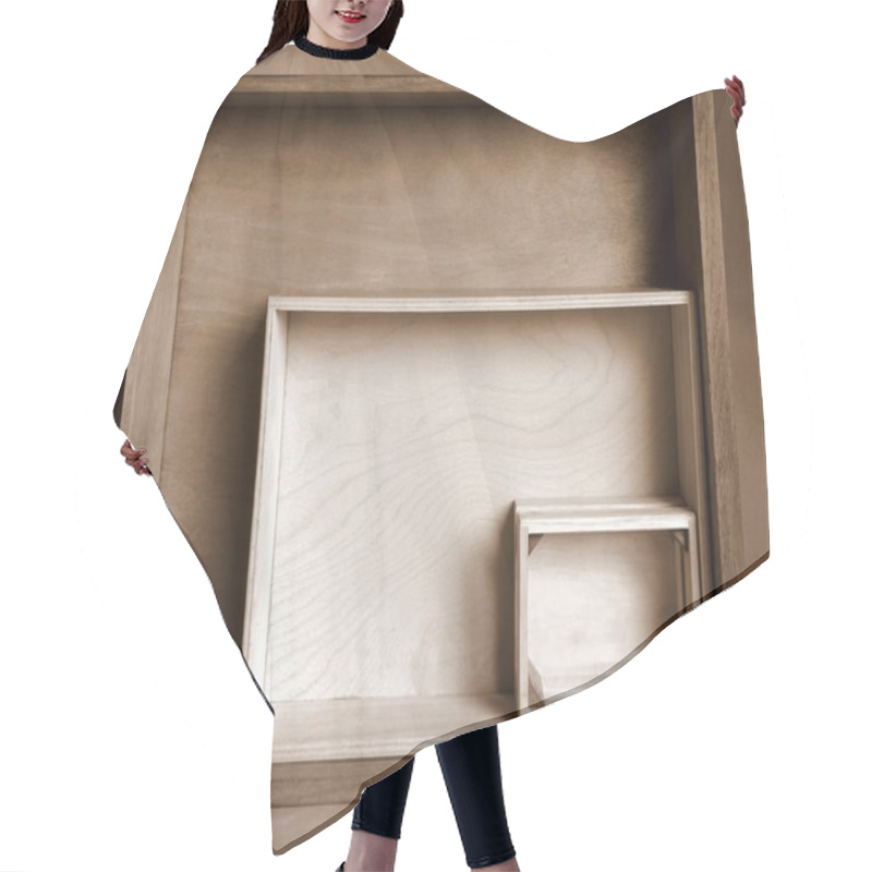 Personality  Wooden Boxes Hair Cutting Cape