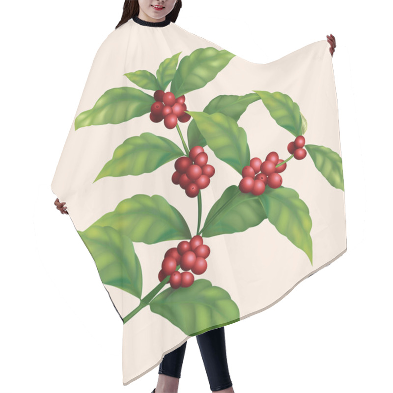 Personality  Icon Coffee Tree Branch With Berries Hair Cutting Cape