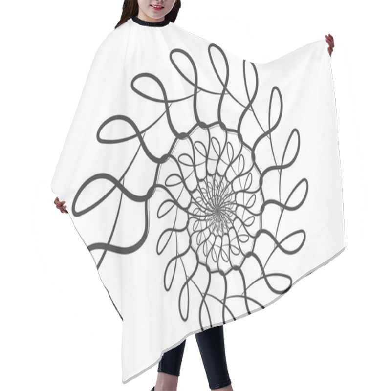 Personality  Spiral Vector Design Elements. Abstract Lines Black And White. S Hair Cutting Cape