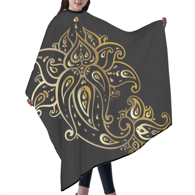 Personality  Paisley Background. Hand Drawn Ornament. Hair Cutting Cape