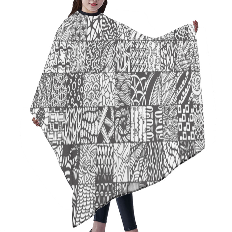 Personality  Texture Patterns In The Style Of Zentangl Hair Cutting Cape