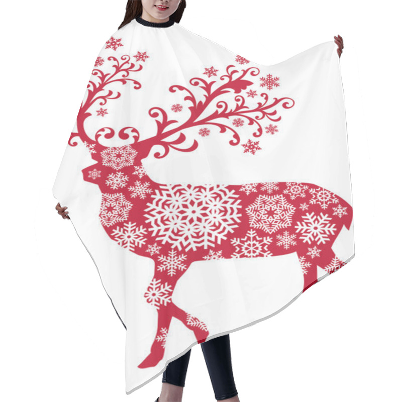 Personality  Christmas Deer, Vector Hair Cutting Cape