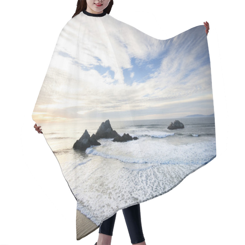 Personality  West Coast Shore At Sunset - Horizontal Hair Cutting Cape