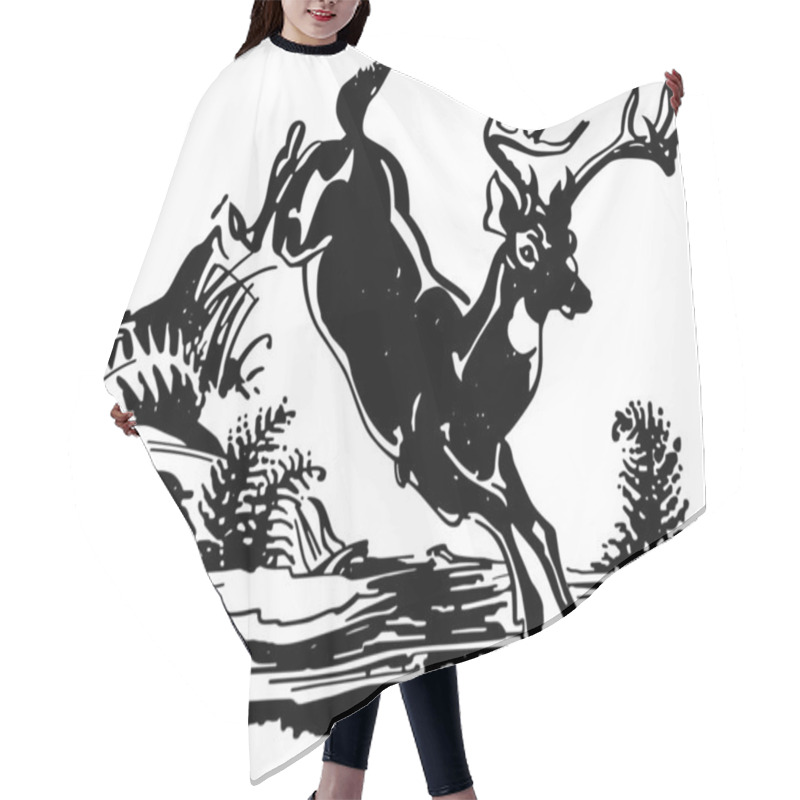 Personality  Leaping Deer Hair Cutting Cape