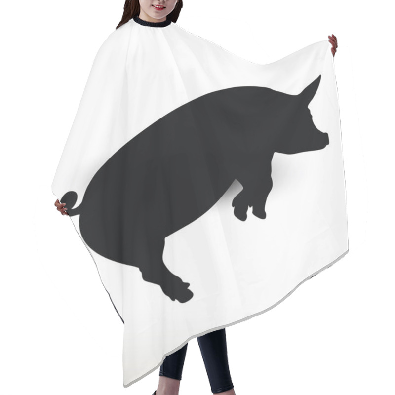 Personality  Pig Silhouette Vector Image Hair Cutting Cape