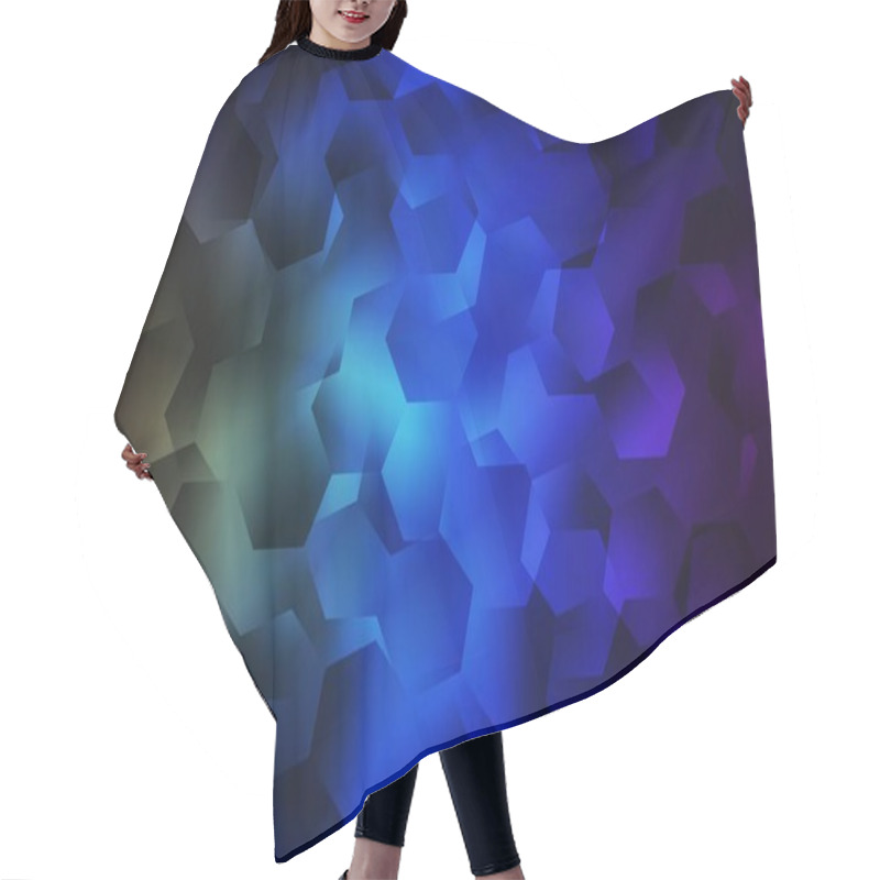 Personality  Dark Blue, Green Vector Gradient Triangles Texture. Geometric Illustration In Origami Style With Gradient.  Best Triangular Design For Your Business. Hair Cutting Cape