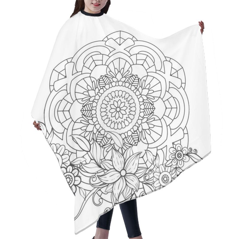 Personality  Floral Mandala Pattern Hair Cutting Cape