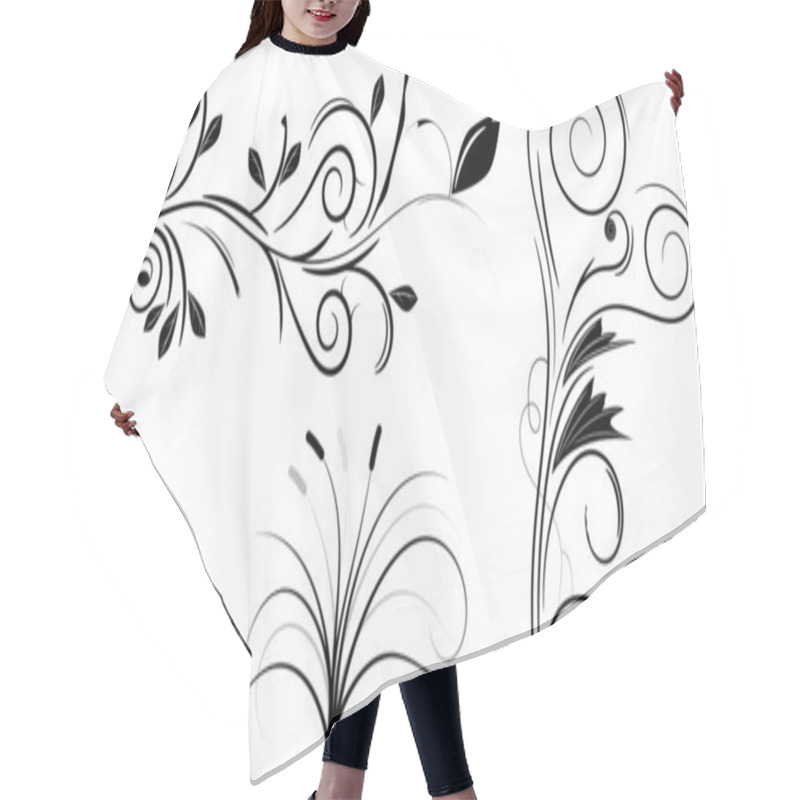 Personality  Set Of Swirling Graphic Elements Vector Hair Cutting Cape