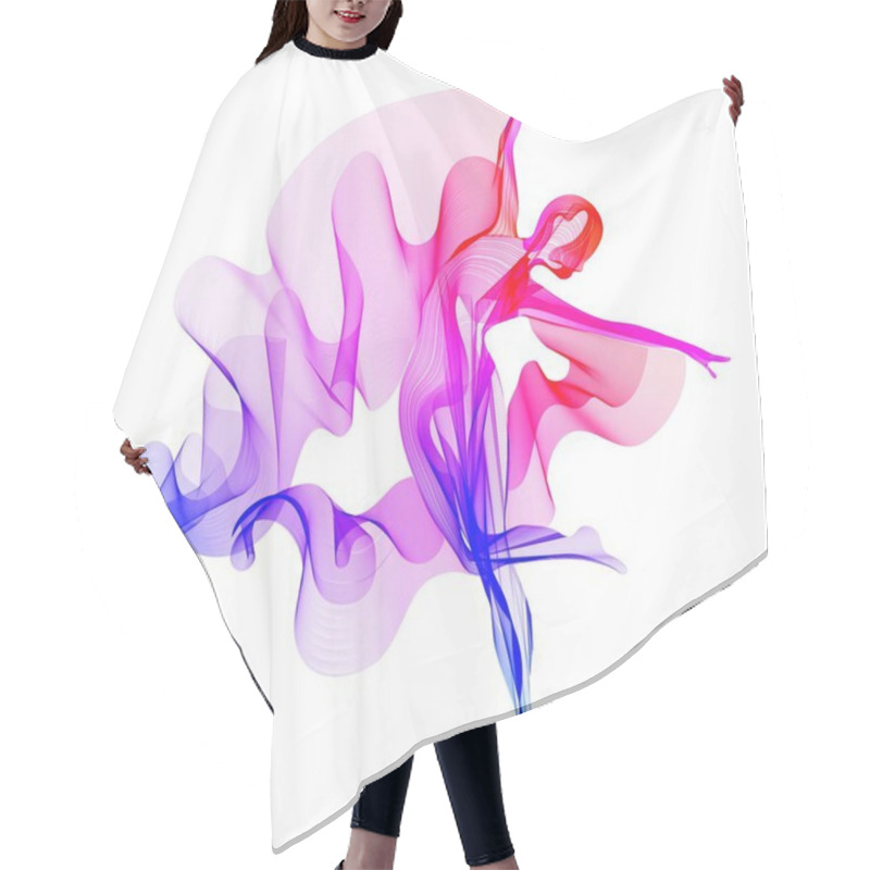 Personality  Abstract Dancer, Woman Silhouette Over White Hair Cutting Cape