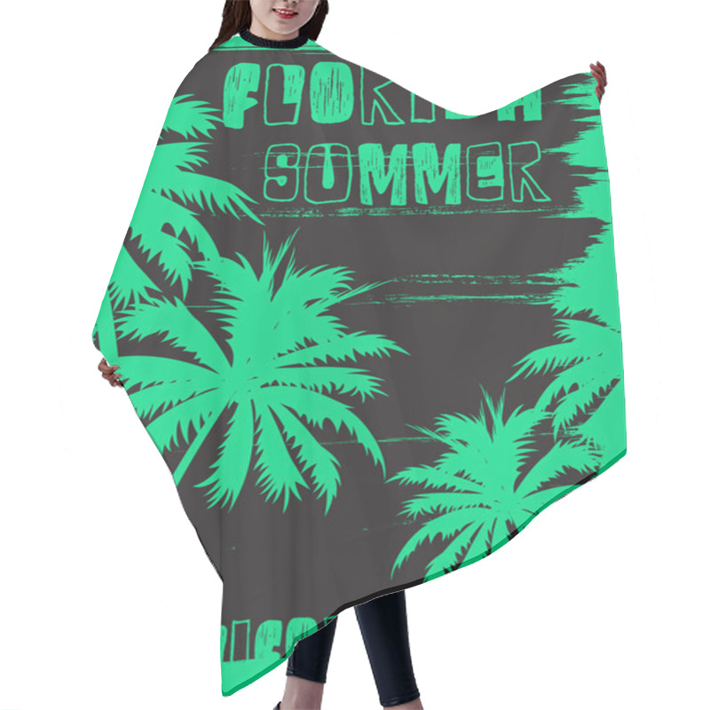 Personality  Summer Tee Graphic Design Florida California Hair Cutting Cape