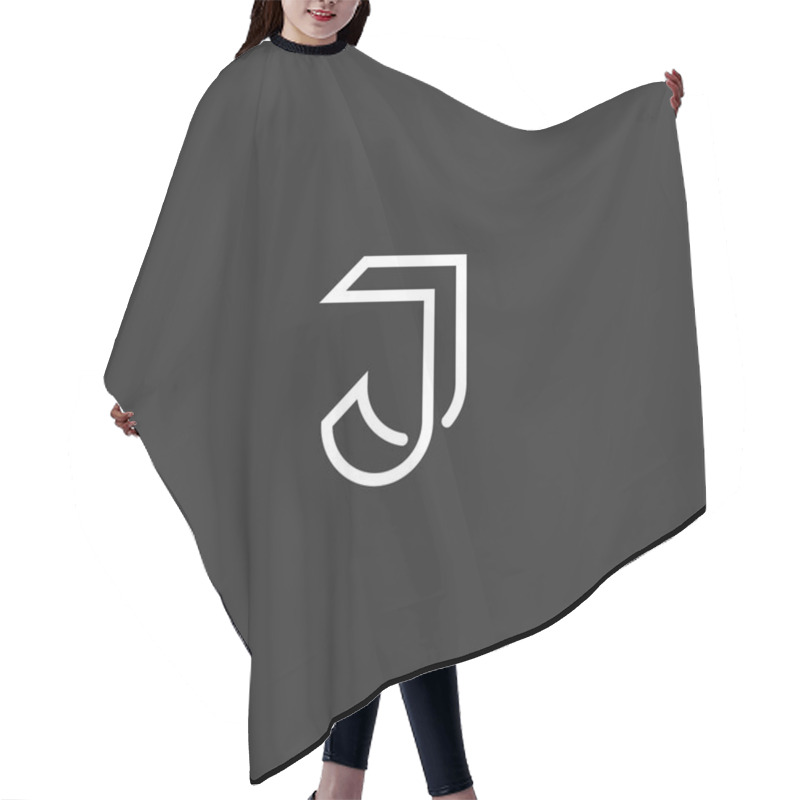 Personality  J Letter Logo Monogram Hair Cutting Cape