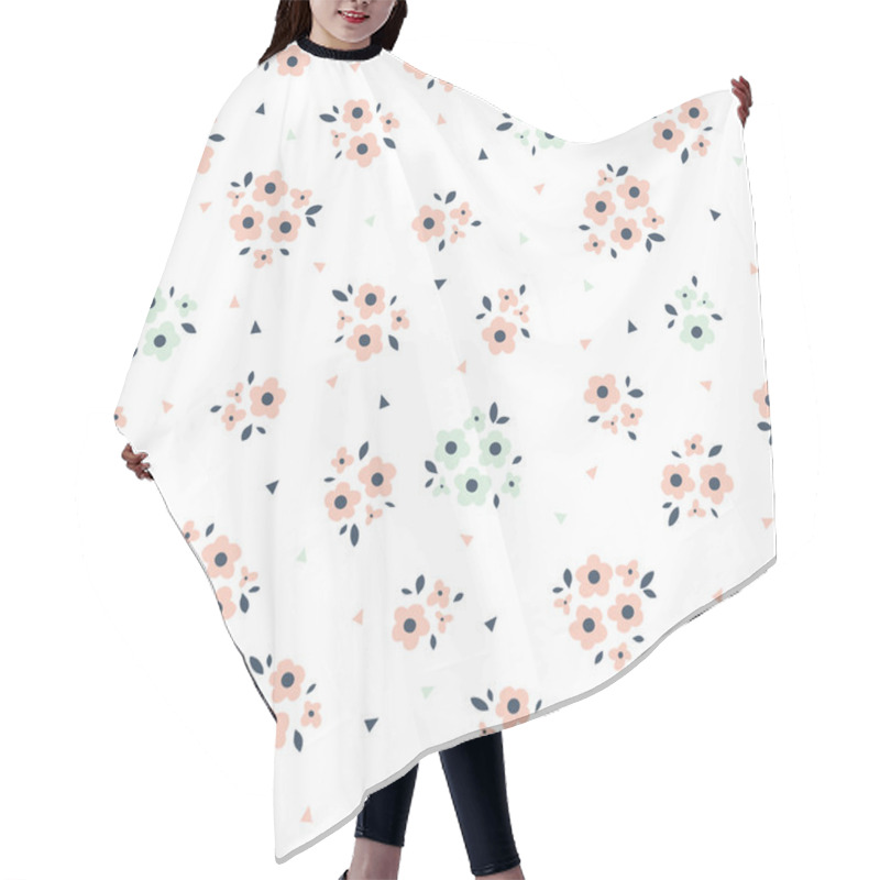 Personality  Doodle Flowers Retro Design. Hair Cutting Cape