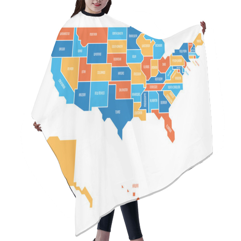 Personality  Generalized Retro Map Of USA Hair Cutting Cape