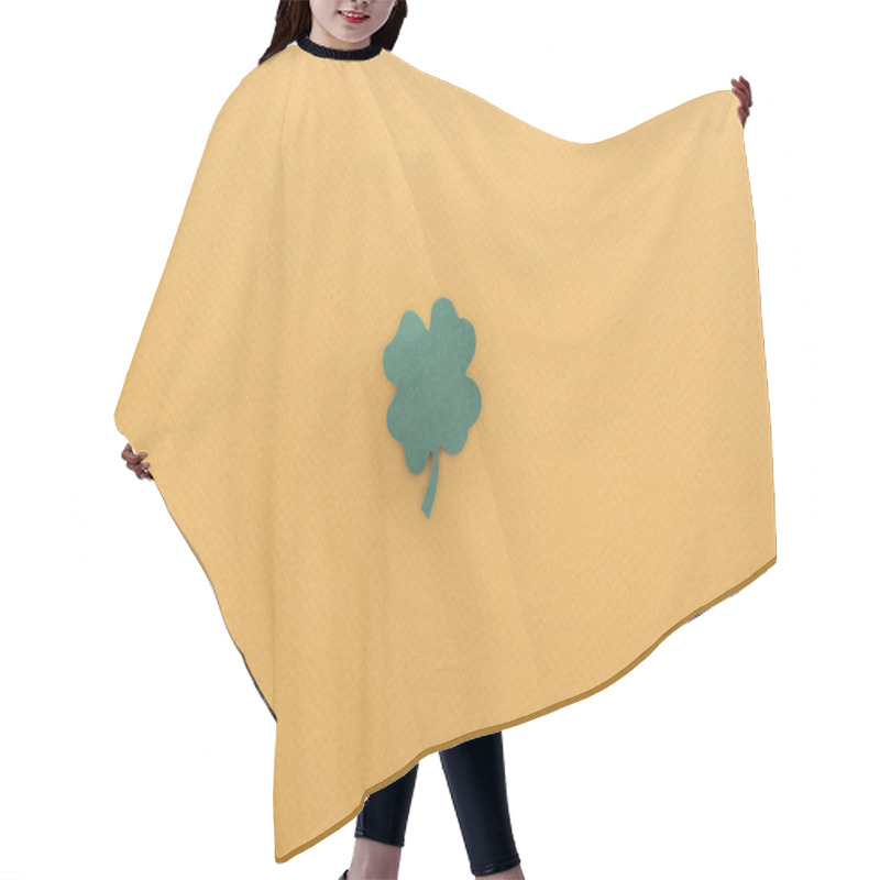 Personality  Top View Of Shamrock Isolated On Orange With Copy Space, St Patrick Day Concept Hair Cutting Cape