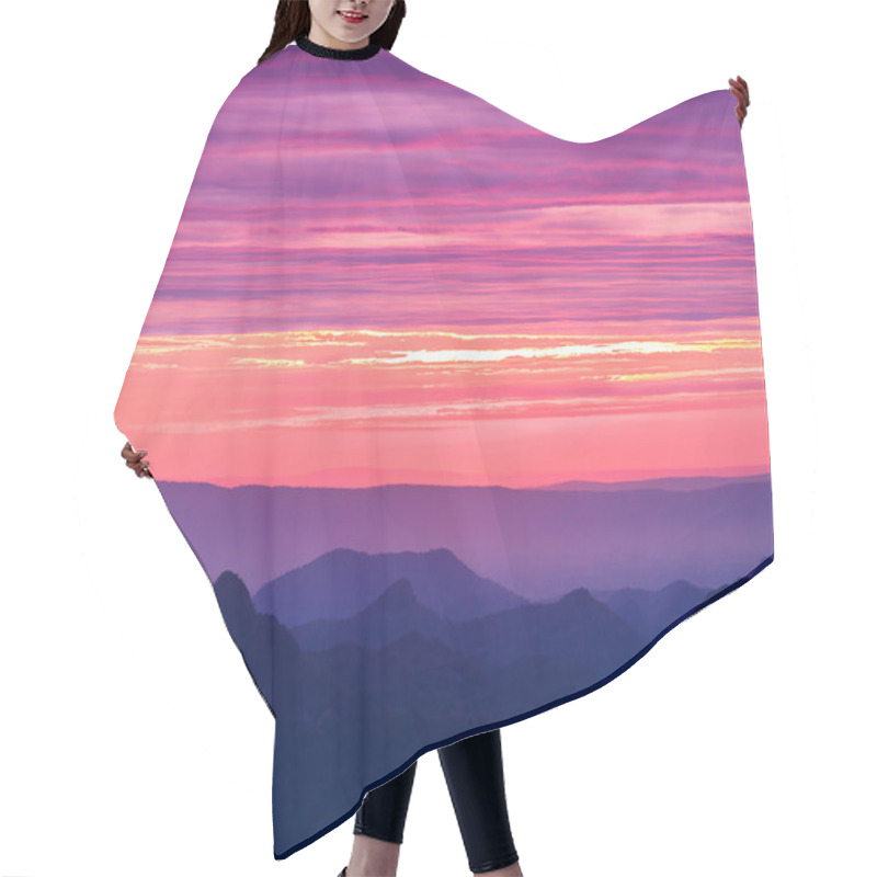 Personality  Beautiful Winter Sunrise In Mountains Hair Cutting Cape