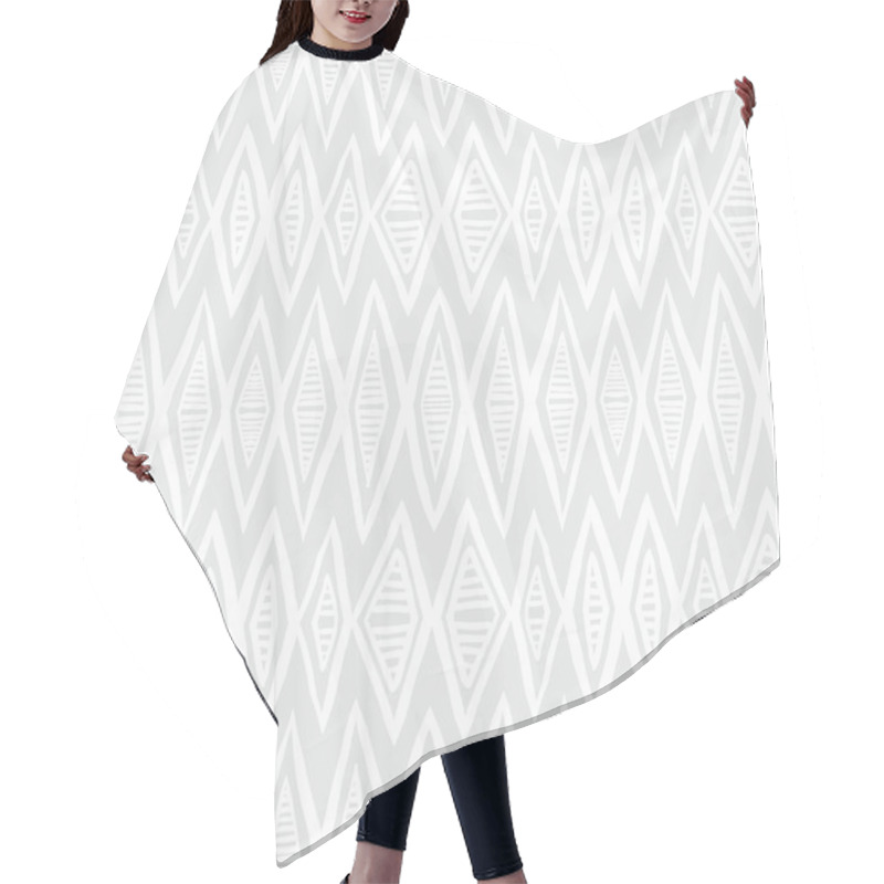 Personality  White Geometric Texture With Hand Drawn Chevrons Hair Cutting Cape