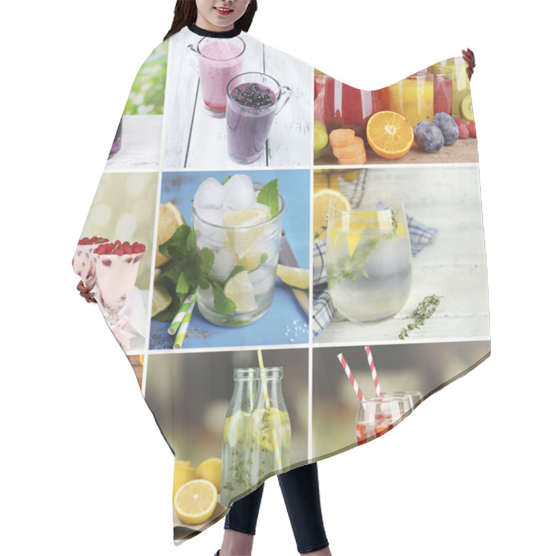 Personality  Collage Of Cold Summer Beverages Hair Cutting Cape