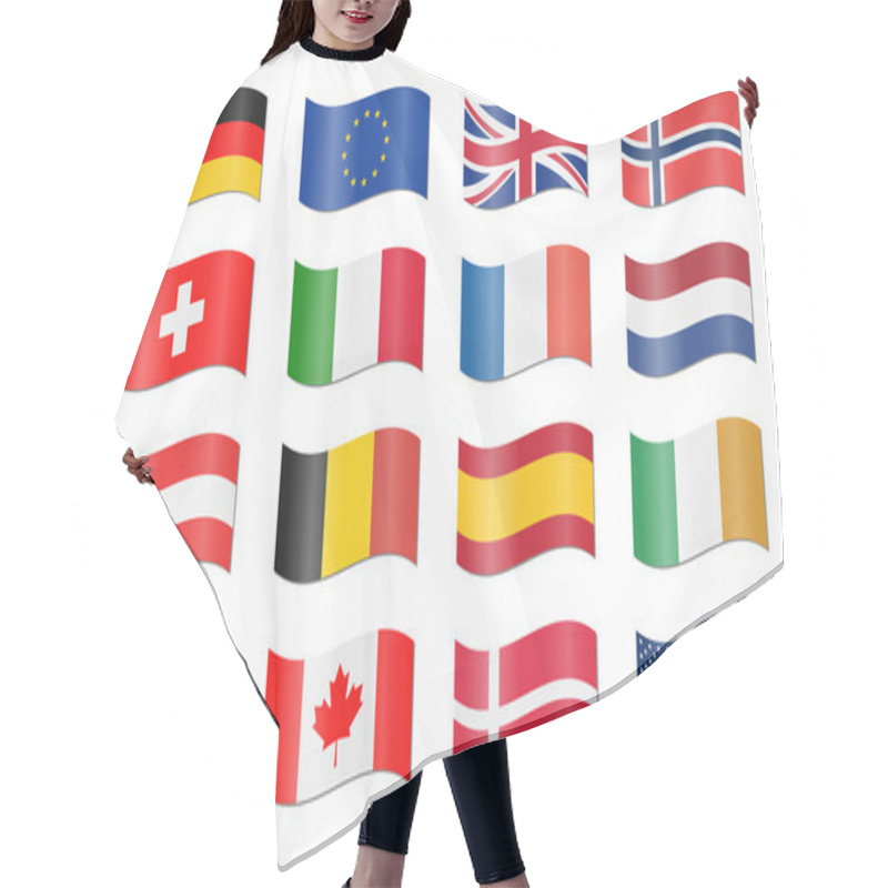 Personality  Swung Country Flags Hair Cutting Cape