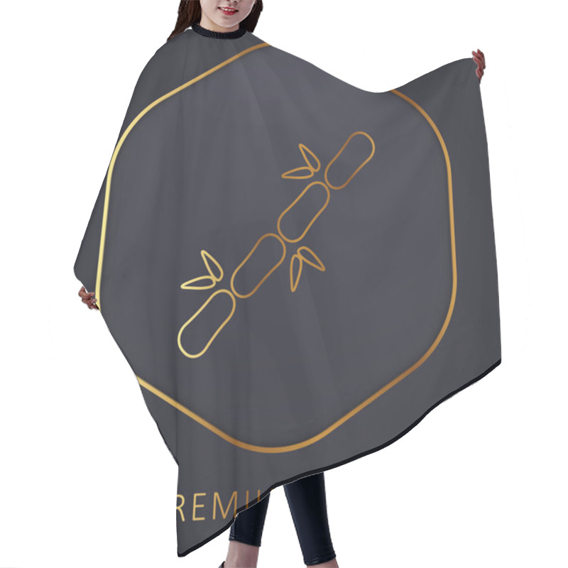 Personality  Bamboo Stick Golden Line Premium Logo Or Icon Hair Cutting Cape