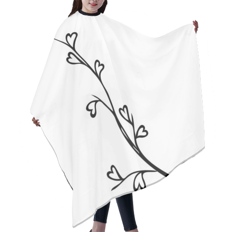 Personality  Hand Drawn Doodle Branches, Plant Elements For Design. Hair Cutting Cape