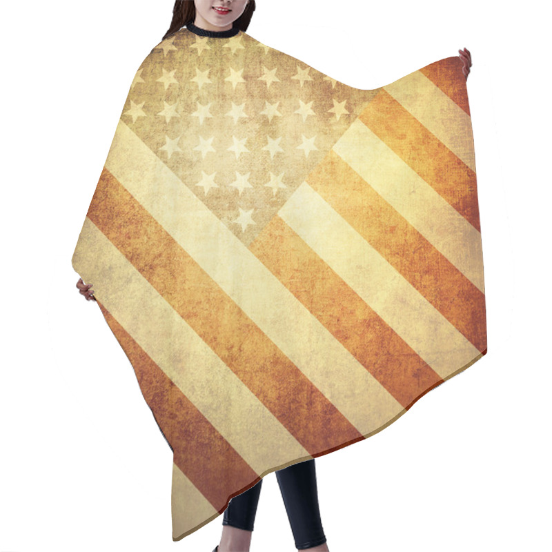 Personality  Grunge Flag Of United States Background Hair Cutting Cape