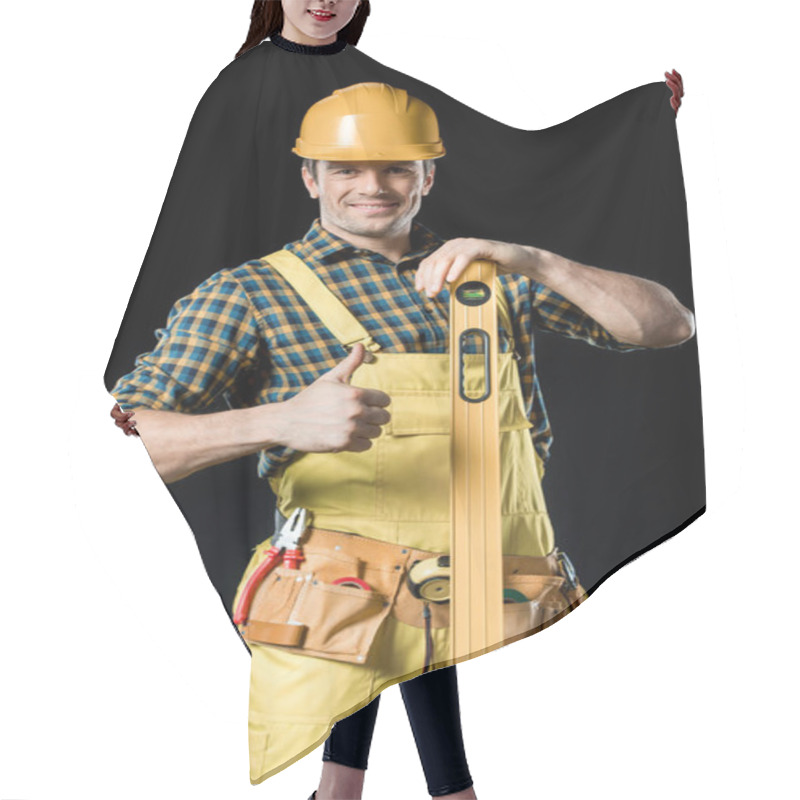 Personality  Worker With Level Tool Hair Cutting Cape