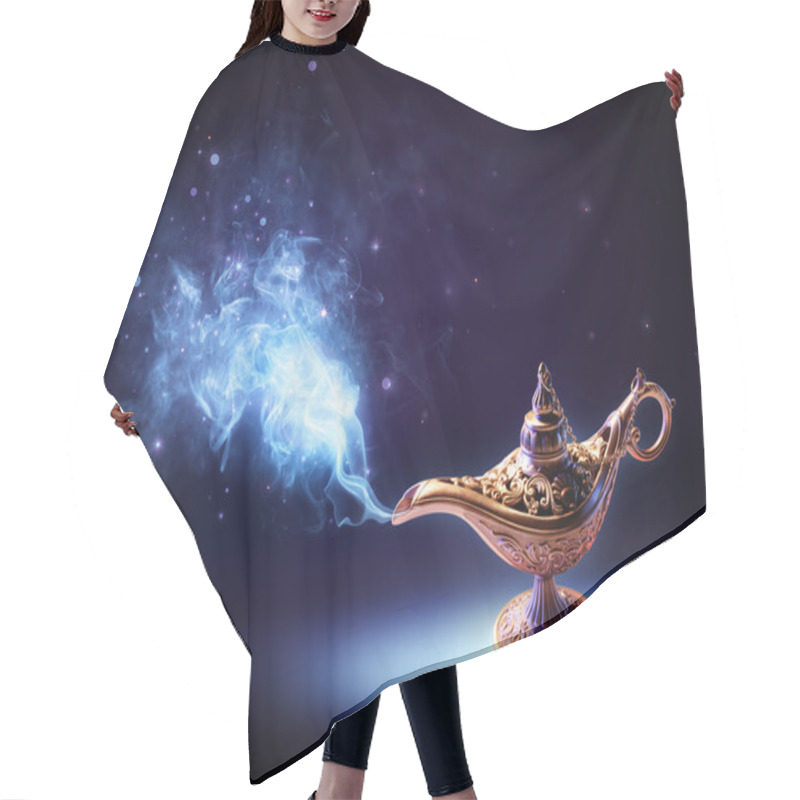 Personality  Lamp Of Wishes - Magic Smoke Coming Out Of The Bottle Hair Cutting Cape