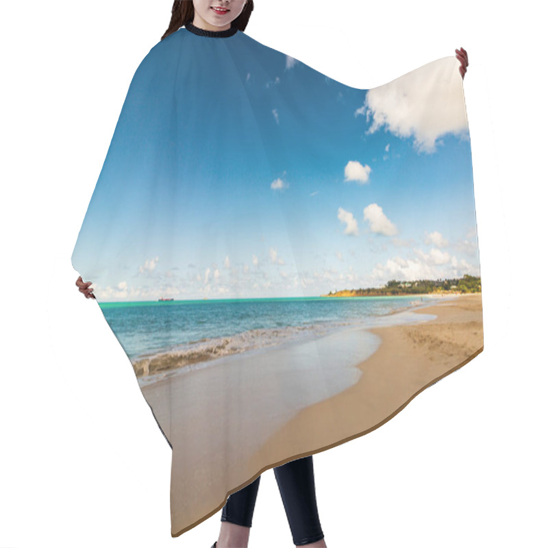 Personality  Caribbean Beach With White Sand, Deep Blue Sky And Turquoise Water Hair Cutting Cape