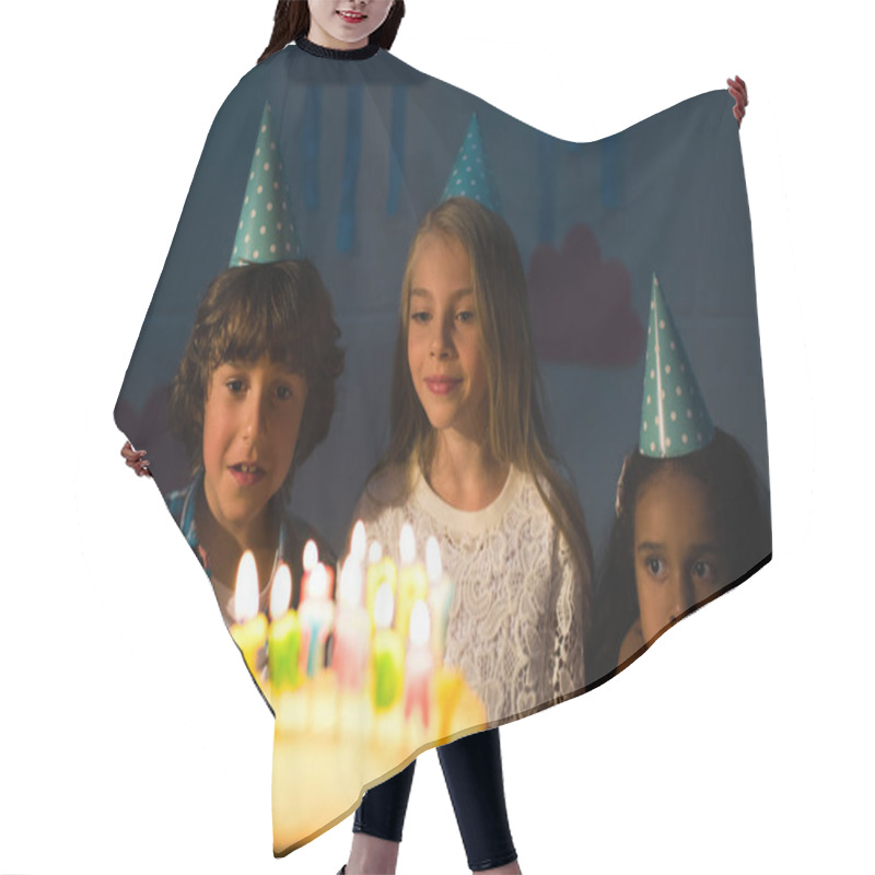 Personality  Kids Looking At Birthday Cake Hair Cutting Cape