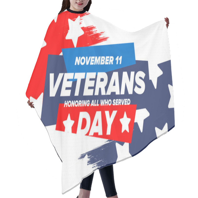 Personality  Veterans Day In United States. Federal Holiday, Celebrated Annual In November 11. Honoring All Who Served. Patriotic American Military Concept. Poster, Card, Banner And Background. Vector Illustration Hair Cutting Cape