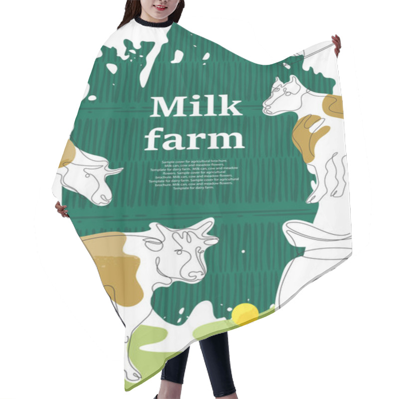 Personality  Sample Cover For Agricultural Brochure. Jug Of Milk, Cows And Meadow Flowers. Hair Cutting Cape